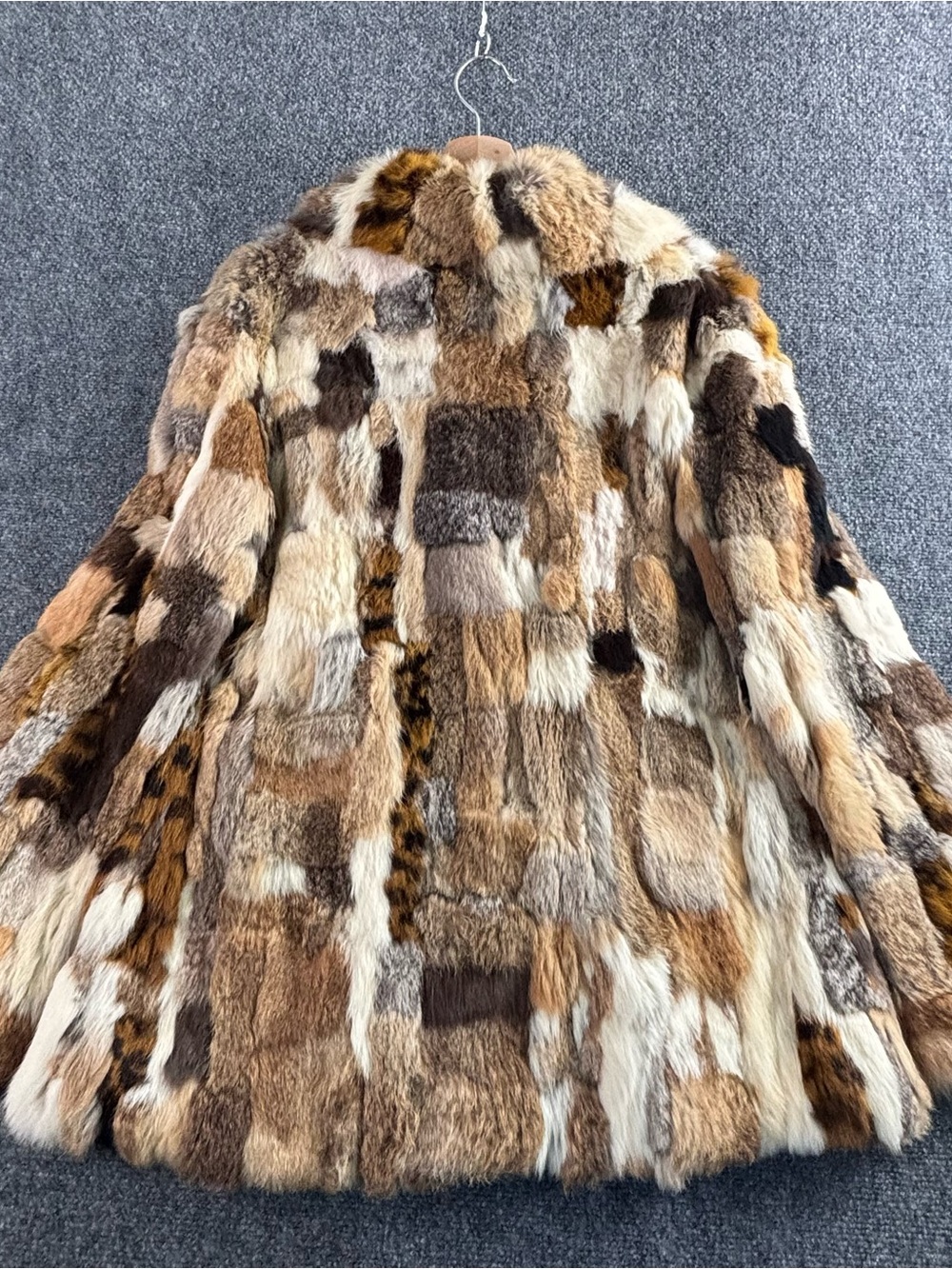 Vintage Genuine Rabbit Fur Patchwork Jacket Coat Women’s M - Picture 7 of 11